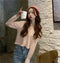 IMG 108 of chicShort Sweater Thin Solid Colored Bare Belly Tops Women Trendy Cardigan Outerwear