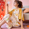 Short Sleeve Pyjamas Cotton Women Thin Mid-Length Dress Pajamas Cartoon Loose Casual Loungewear Sleepwear