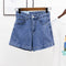 IMG 133 of Summer Korean High Waist Straight Denim Shorts Women Loose Slim Look A-Line Hot Pants Shorts