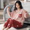 Pajamas Women Cotton Long Sleeved Outdoor Casual Loose Plus Size Loungewear Sets Sleepwear