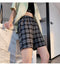 IMG 120 of Chequered Shorts Women Summer Loose Student Straight Mid-Length Wide Leg Casual Pants Hong Kong ins Shorts