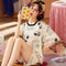 Pajamas Women Short Sleeve Cotton Summer Printed Loungewear Two-Piece Sets Design Sleepwear