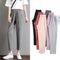 Ice Silk Casual Pants Women Summer Thin Cotton Blend Line Slim Look Loose Harem Pants