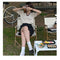 IMG 109 of Coffee Shorts Women Summer A-Line High Waist Wide Leg Bermuda Hong Kong Elastic Pants Shorts