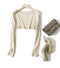 Silk Knitted High Waist Shawl Women Summer Long Sleeved Slip Matching Cardigan Thin Outerwear