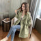 IMG 112 of Windbreaker Women Mid-Length Coat Korean All-Matching Loose Suit Collar Casual Thin Outerwear