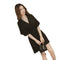 Img 5 - Summer Petite V-Neck Slim Look Short Sleeve Dress Women Korean Lace Spliced Solid Colored Trendy Skirt Dress