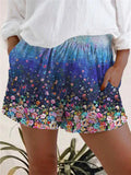 IMG 121 of Summer Europe Women Casual Floral Printed Pocket Shorts