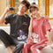 Short Sleeve Long Pants Couple Pajamas Summer Korean Cartoon Adorable Women Loose Sporty Men Loungewear Sleepwear