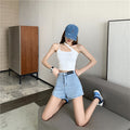 IMG 114 of Denim Shorts Women Summer High Waist Stretchable Hot Pants Hong Kong Vintage Sexy insPants Shorts