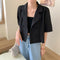 IMG 119 of Korean Short Blazer Summer Hong Kong High Waist Sleeve Suit Women Student Thin Outerwear