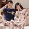 Short Sleeve Long Pants Couple Pajamas Summer Korean Cartoon Adorable Women Loose Sporty Men Loungewear Sleepwear