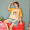 Pajamas Women Summer Short Sleeve Shorts Korean Cotton Student Cartoon Casual Loungewear Sets Sleepwear