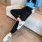 Img 3 - Quick Dry Silk Sport Pants Women Loose Jogger Summer Thin Slim Look High Waist Casual Under