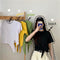 Img 3 - Summer Korean Trendy High Waist Short Sleeve Solid Colored Feminine T-Shirt Women