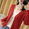 Knitted Cardigan Women Long Sleeved Sweater Loose Plus Size Matching Tops Short Outerwear
