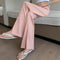 Img 1 - Splitted Pants Women High Waist Straight Floor Length Suit Drape Long