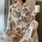 Pajamas Women Adorable Cartoon Long Sleeved Loose Thin Loungewear Two-Piece Sets Outdoor Sleepwear