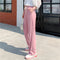 Ice Silk Wide Leg Pants Women Summer Student Korean High Waist Drape Loose All-Matching Thin Floor Length Jogger Length Pants