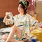 Pajamas Women Short Sleeve Cotton Summer Printed Loungewear Two-Piece Sets Design Sleepwear