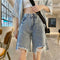 Img 7 - Personality BF Ripped Denim Shorts Women Summer Loose Korean Student High Waist Slim Look Bermuda Shorts