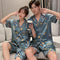 Couple Pajamas Summer Women Silk Men Casual Plus Size Short Sleeve Thin Loungewear Two-Piece Sets Sleepwear