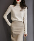 IMG 122 of Europe All-Matching Undershirt Sweater Women Half-Height Collar Wool Outerwear