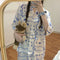 Img 3 - Korean Bear Printed Short Sleeve Pajamas Women Sets Western Student Adorable Outdoor Loungewear Two-Piece Pants