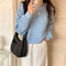 IMG 118 of Korean Student Short Loose All-Matching Long Sleeved Sweatshirt Women Alphabets Trendy Tops Outerwear