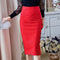 Img 4 - Korean High Waist Slim Look Side Splitted Hip Flattering Mid-Length Skirt