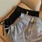 Img 2 - Sexy Design Fold Drawstring Denim Shorts Women Summer Thin High Waist Slim Look All-Matching A-Line Hot Pants