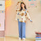 Cartoon Pajamas Women Long Sleeved Casual Cotton Loose Thin Plus Size INS Two-Piece Sets Loungewear Sleepwear