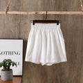Img 6 - Women Mid-Length Cotton Blend Shorts Summer Loose Straight Thin Casual High Waist Slim Look Wide-legged