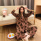 INSKorean Teens Long Sleeved Chequered Loungewear Two-Piece Sets Cotton Adorable Casual Pajamas Outdoor Sleepwear