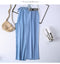 IMG 122 of Summer Denim Wide Leg Pants Women Drape Straight Ice Silk Loose Thin Casual Pants