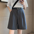 Img 3 - Suits Mid-Length Shorts Women Summer Loose Plus Size Outdoor High Waist Straight Hong Kong Casual Pants
