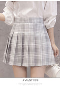 IMG 121 of Fold Skirt Summer Women Plus Size jkChequered Pleated Student Korean High Waist Slim Look A Line Shorts