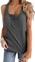 Img 8 - Europe Women Popular Solid Colored Button Sleeveless Tank Top T-Shirt Tank Top