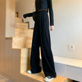 Img 6 - Black Pants Women Loose Trendy Summer Drape Wide Leg Straight Slim-Look Casual Pants