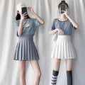 Img 3 - Pleated Skirt Women Summer Anti-Exposed College High Waist Korean A-Line Skirt