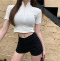 IMG 109 of Black Pants Summer Korean High Waist Denim Pants Women Slim Look Tall Look Fitted Straight Shorts