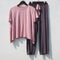 Loungewear Women Modal Two-Piece Sets Outdoor Loose Casual T-Shirt Wide Leg Pants Popular Color-Matching Pants