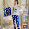 Hot sale in Southeast AsiaPajamas Women Three-Piece Summer Short Sleeve Long Pants Plus Size Loungewear Sleepwear