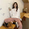 IMG 110 of Korean Long Sleeved Sweatshirt Women Student Round-Neck Thin Loose BF Tops Outerwear
