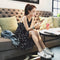 Img 5 - Korean Loose Slim Look Sleeveless Tank Top Chiffon Mid-Length High Waist Fresh Looking Floral Cami Dress