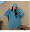 IMG 114 of Blue oversizeSweatshirt Women Loose bfLazy insLong Sleeved Tops Thin Outerwear