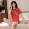 Summer Pajamas Women Short Sleeve Shorts Cotton Korean Loungewear Cartoon Thin Outdoor Sets Sleepwear