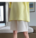 IMG 123 of Ice Silk Shorts Women White Summer Thin Wide Leg Casual Pants Bermuda Shorts