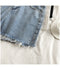 IMG 115 of Denim Shorts Women Summer insBurr High Waist Slim Look Loose Wide Leg Short A-Line Hot Pants Shorts