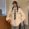 IMG 110 of American Vintage Baseball Jersey Women Thin Loose bfLazy Lapel Jacket ins Outerwear